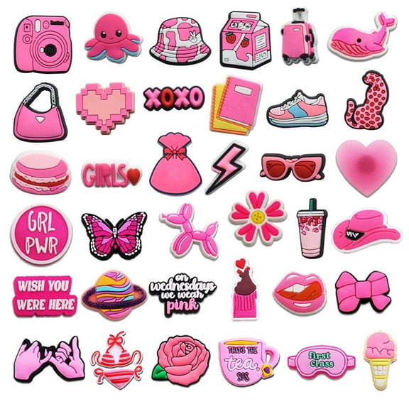 Jindali 37 Pcs Different Shoe Charms, PVC Decoration Charms for Shoe