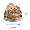 thumbnail image 3 of Taicans ‌Acrylic Christmas Castle Village Desktop Decor - 2D Miniature Castle with Ferris Wheel & Carousel,Lighted Holiday Town,Rotating Acrylic Dome,Winter Wonderland,Home Decor,Christmas Gift‌, 3 of 3