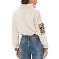 thumbnail image 4 of Sudadera con cordón de bloque de color para mujer, manga larga, cuello con cremallera, tops para actividades al aire libre, 4 of 6