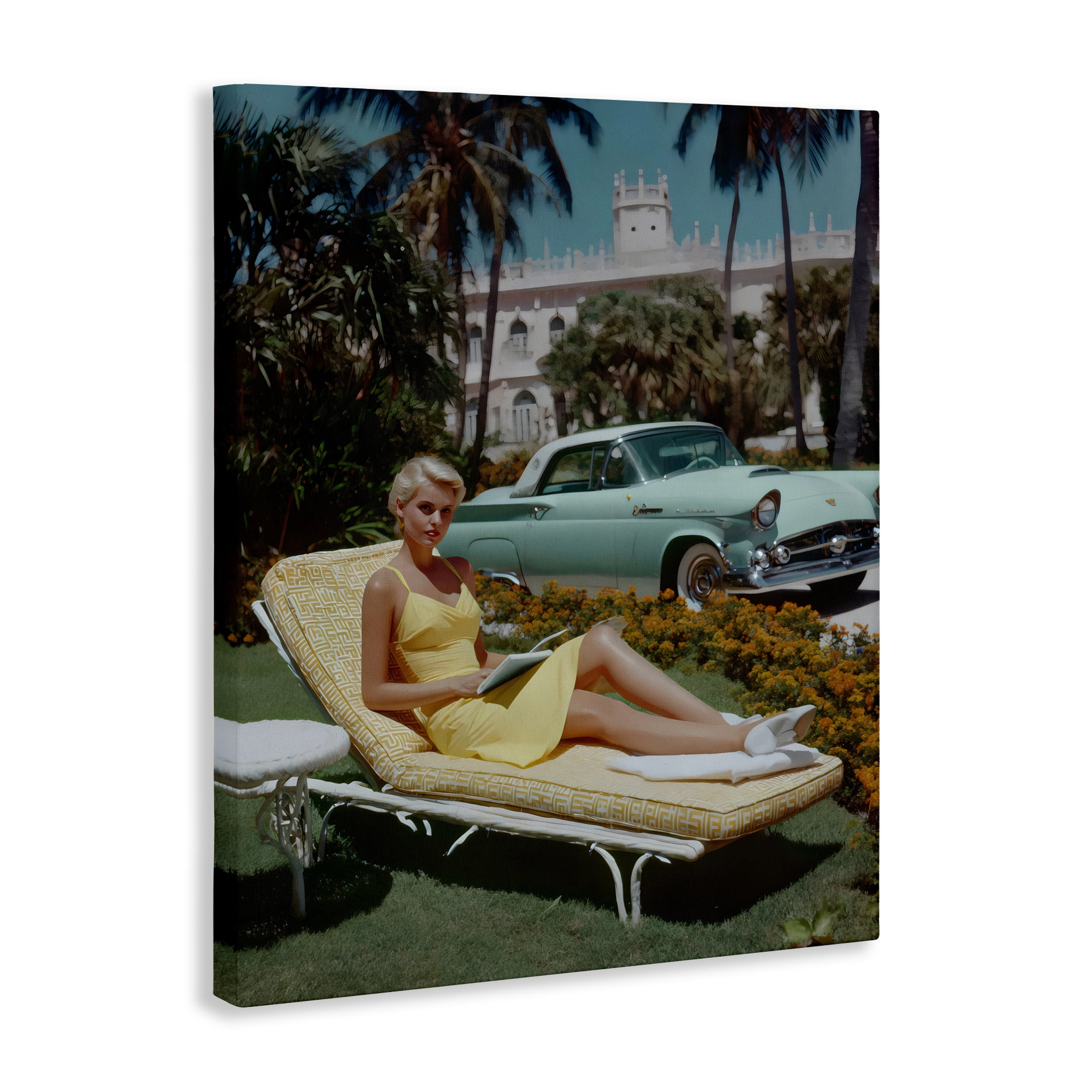 Stupell Industries Vintage Sunbathing Woman Canvas Wall Art, design by Franklyn Gregory