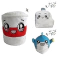 thumbnail image 4 of Muñeco de leche musical Lankybox, tiburón, árbol, cubo, sin música, juguetes que brillan en la oscuridad, peluche fantasma, muñeco de peluche robot cuadrado/astuto, 19 cm x 20 cm, sin música, 4 of 5