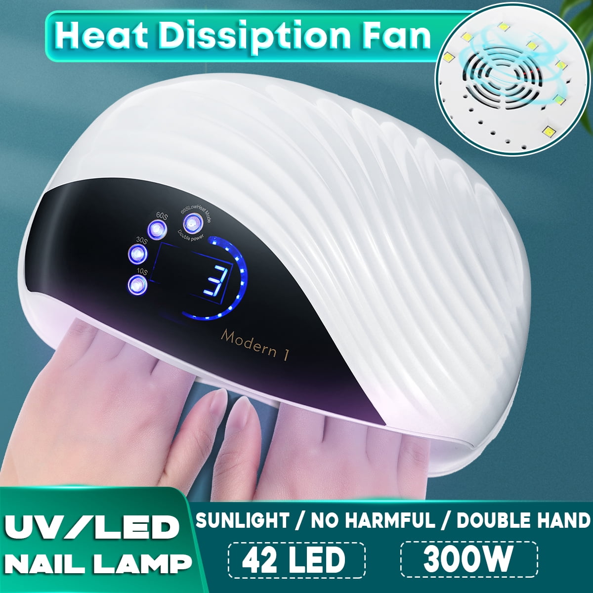 300W Quick Sensor Professional LED UV Nail Lamp Light with 4 Time