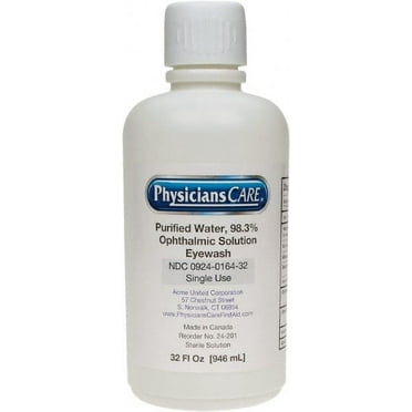 PRO-SAFE 24-201 32 oz, Disposable Eyewash Single Refill Station Approved by FDA