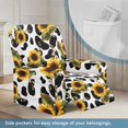 thumbnail image 4 of Jiueut Cow Sunflower Print Recliner Chair Covers, Soft Sofa Slipcover Breathable Reclining Chair Covers with Storage Pockets for Home Use, 4 of 7