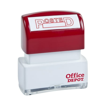 Office Depot Pre-Inked Message Stamp, ""Posted"", Red, 035556