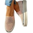 thumbnail image 4 of TUOBARR Flat Shoes for Women,Women's Single Shoes Rhinestones Thick-Soled Flat Shoes Casual Students Shoes Pink, 4 of 4