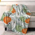 thumbnail image 4 of Green Orange Pumpkins Fall Throw Blanket Thanksgiving Decorations Throw Blanket for Couch, Soft Flannel Fleece Bed Throw Blankets, Buffalo Plaid Lightweight Blankets & Throws for All Season, 40x50Inch, 4 of 6