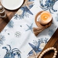 thumbnail image 3 of Blue Crab Coastal Table Runner 60 Inches, Beach Starfish Nautical Coral Botanical Bed Runner Dresser Scarves Tabletop for Indoor Outdoor Parties/Ceremony/Banquet, 13" x 60", 3 of 9
