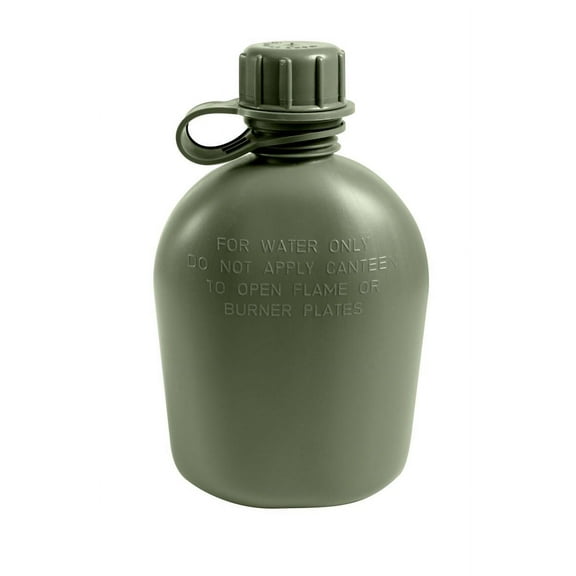Rothco Genuine G.I. 3-Piece 1 Quart Plastic Canteen, Olive Drab, NSN 8465-00-889