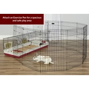 Midwest Homes for Pets Deluxe Rabbit & Guinea Pig Cage, XX-Large, White & Red