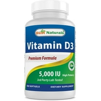 Best Naturals Vitamin D3 5000 IU Supplement, 360 Softgels