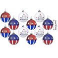 thumbnail image 2 of 12 Pcs Patriotic Ornaments Hanging Balls- 4th of July Independence Day Tree Ornaments- Red White Blue Balls for Holiday Wedding Veteran Day Tree Decorations, 2 of 5