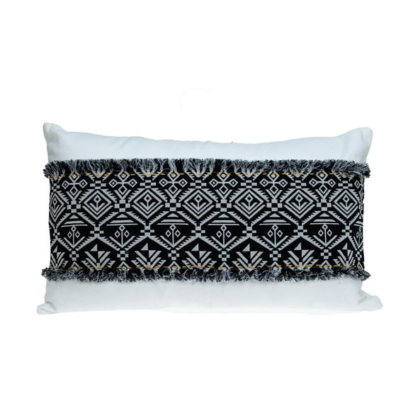 Parkland Collection Quest Transitional White Throw Pillow