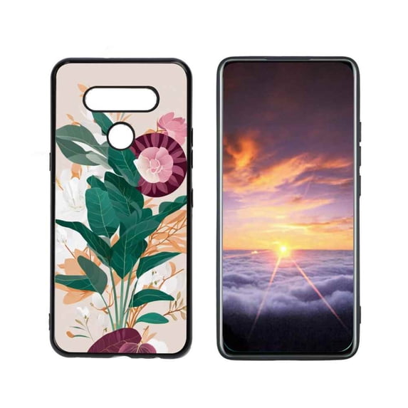 Botanical-9 Phone Case, Degined for LG Q51 Case Men Women, Flexible Silicone Shockproof Case for LG Q51