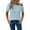 #0135-Light Blue, variant on Women’s Textured V-Neck Blouse Short Sleeve Button Front Casual Linen Tops Solid Color Loose Fit Lightweight Breathable Summer Shirts