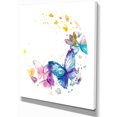 thumbnail image 1 of Designart - Butterfly on White Paper - Animals Painting Print on Wrapped Canvas, 1 of 2