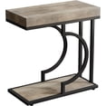 thumbnail image 6 of Christmas C Shaped Narrow Side Table, Metal Frame Sofa Table Multipurpose Small Space Chairside Table Sturdy Bedside Table For Living Room, Bedroom, Gray+Black, 6 of 8