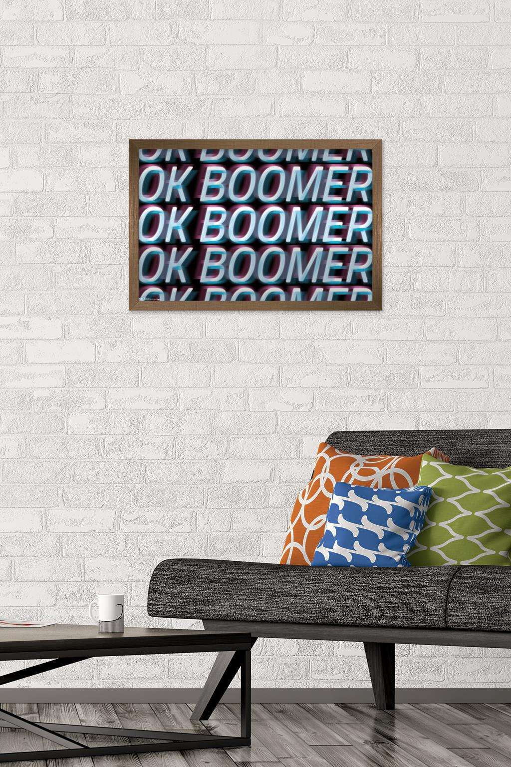Ok Boomer Wall Poster, 14.725" x 22.375", Framed