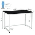 thumbnail image 6 of Hoffree 43 inch Computer Desk Home Writing Desk Office Furniture Computer Table Study Writing Table Workstation Modern Simple PC Desk for Small Spaces Home Office, Black, 6 of 9