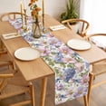 thumbnail image 3 of Table Runner 72 Inches Long for Kitchen Dining, Spring Flowers Dresser Scarf Farmhouse, Dining Table Decorations for Wedding/Parties, Watercolor Floral Dragonflies Vintage 13 x 72 In, 3 of 8