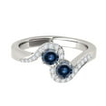 thumbnail image 5 of Mauli Jewels Engagement Rings for Women 1.15 Carat Two Stone Blue Diamond Ring 4 Prong-Setting14K White Gold, 5 of 7