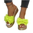 thumbnail image 4 of Women's Bow Thong Wedge Platform Slides Sandal Comfort Open Slip On Flip Flops Pool Party Beach Walking Sandals, 4 of 8