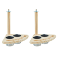 thumbnail image 1 of Wood Bird Perch with Bird Feeding Cups Bird Feeder Perch Stand Birds Cage Accessory for Small Cockatiels Parrot, 1 of 6