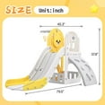 thumbnail image 2 of 4-in-1 Climber and Slide Set, Toddler Slide Set, Freestanding Slide Set with Climber and Basketball Hoop, Playground Climber Slide Playset, for Indoor Outdoor Backyard Playground, Yellow, 2 of 7