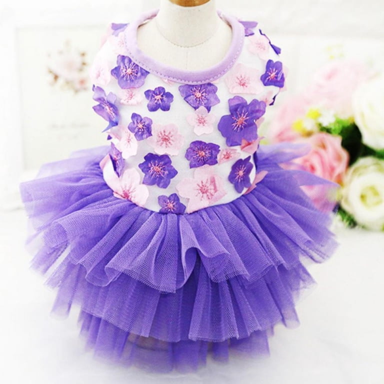 laifug dress puppy princess purple Dog Dress Pet Princess Dress Sweet Puppy Tutu Dresses Summer Pet Gauze  Skirt Pink Purple Dog Vest Apparel Skirt for Dogs and Cats XS-XL