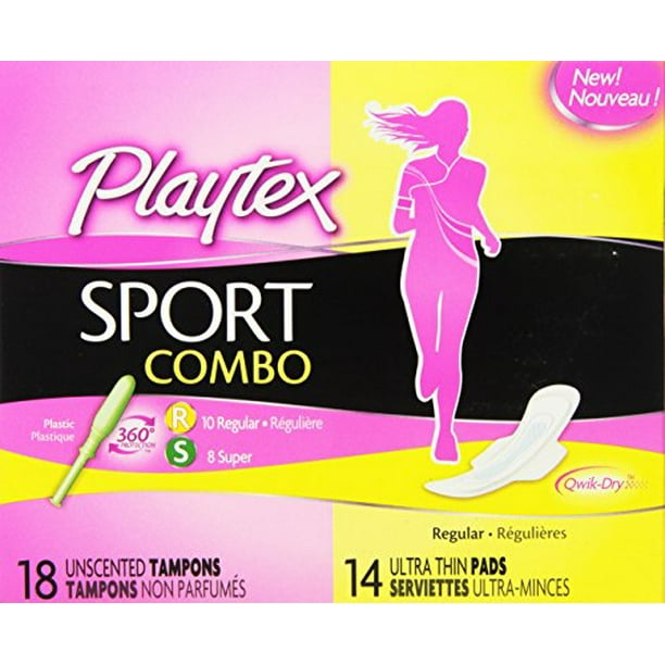Playtex Sport Combo Pack with Regular and Super Tampons and Ultra Thin