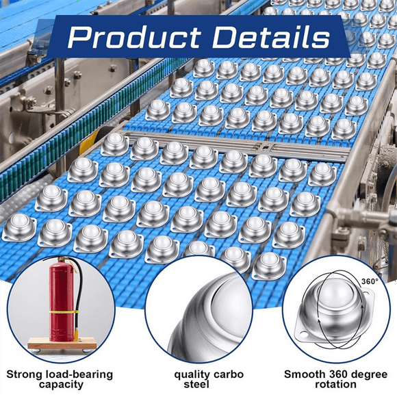 30Pc 5/8Inch Roller Transfer Bearing Carbon Steel Round Transfer for Conveyor Roller Stand Transmission System