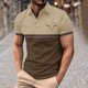thumbnail image 1 of Blusa y camisa de manga corta con cuello vuelto para hombre, blusa de manga corta con solapa y botones estampados, blusa de poliéster para hombre, 1 of 5