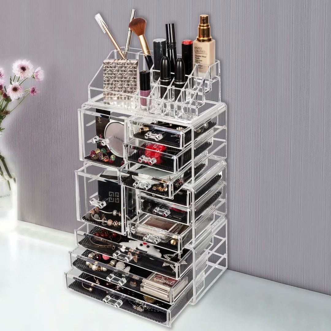 Akoyovwerve Clear Acrylic Makeup Organizer with Drawers, Makeup Storage