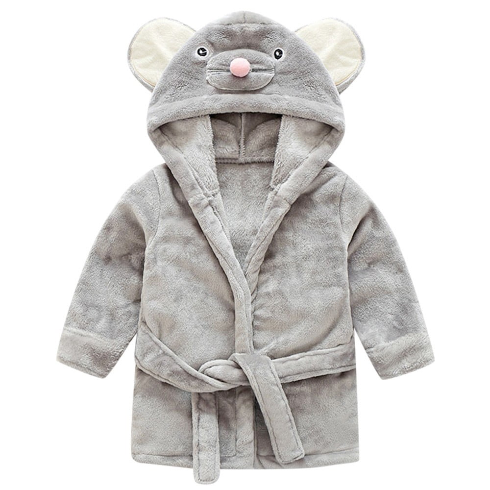 Mercatoo Kids Bathrobe Unisex Baby Plush Animal Robe Hooded Towel Toddler Boys Girls Spa Bath Robe,Baby Beach Towel