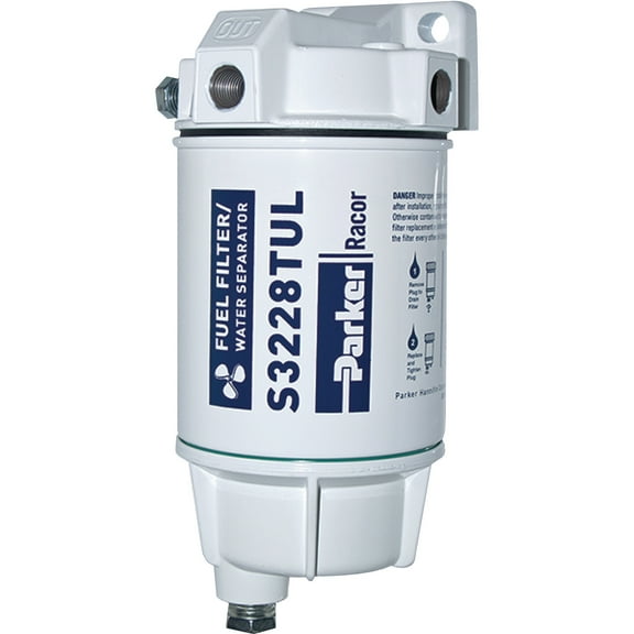 Racor 10-Micron Gas Spin-On Fuel/Water Seperator with Clear Bowl for Outboards