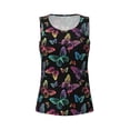 thumbnail image 4 of Fotbe Rainbow Butterflies Womens Loose Fit Casual Flowy Slim-Fit Tank Tops Athletic Round Neck Trendy Sleeveless Summer Tops for Gym and Yoga-Large, 4 of 9