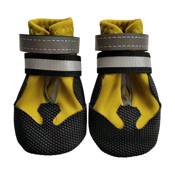 Dog Boots,Waterproof Dog Shoes,Dog Booties with Reflective Rugged Anti-Slip Sole and Skid-Proof,Outdoor Dog Shoes for Medium Dogs(S,Yellow)