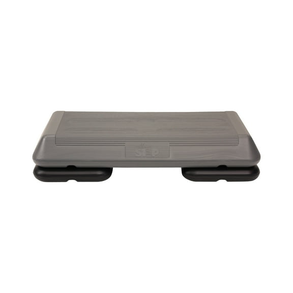 The Step Original Circuit Size Aerobic Stepper Platform with Grey Nonslip Platform and Two Original Black Risers