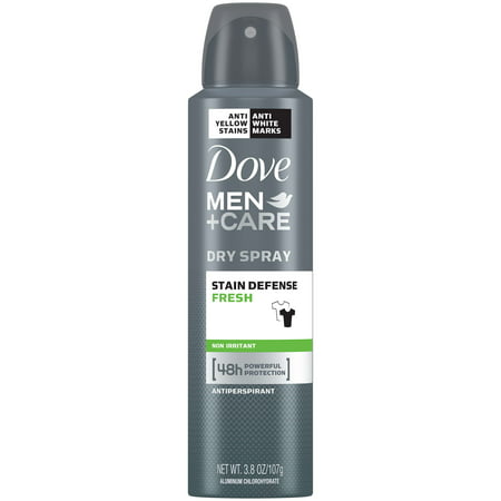 Dove Men+Care Stain Defense Fresh Dry Spray Antiperspirant Deodorant, 3 ...