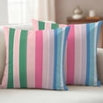 thumbnail image 6 of 2 Pack Outdoor Waterproof Throw Pillow Covers,Abstract Watercolor Vertical Lines Decorative Square Patio Pillowcases for Chair Couch Sofa 16x16in, 6 of 9