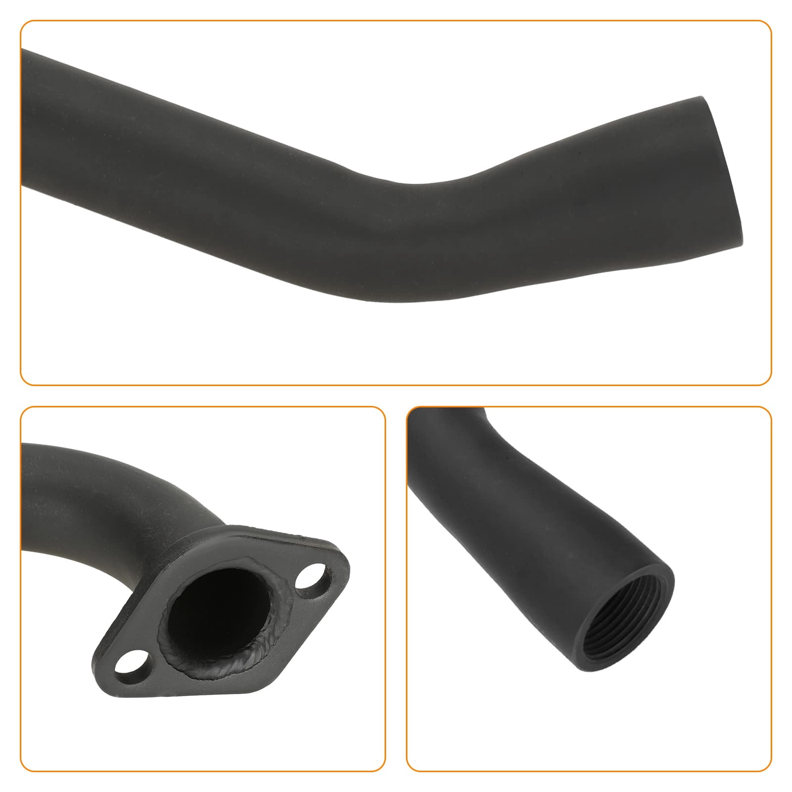 Exhaust Pipe Muffler Silencer Kit for Non Hemi Predator 212cc 196cc 6.5hp Coleman Powersports KT196 CK196 RTK200 BK200 Go Kart TrailMaster Hammerhead 80T GX160 GX200 Clone Parts Black