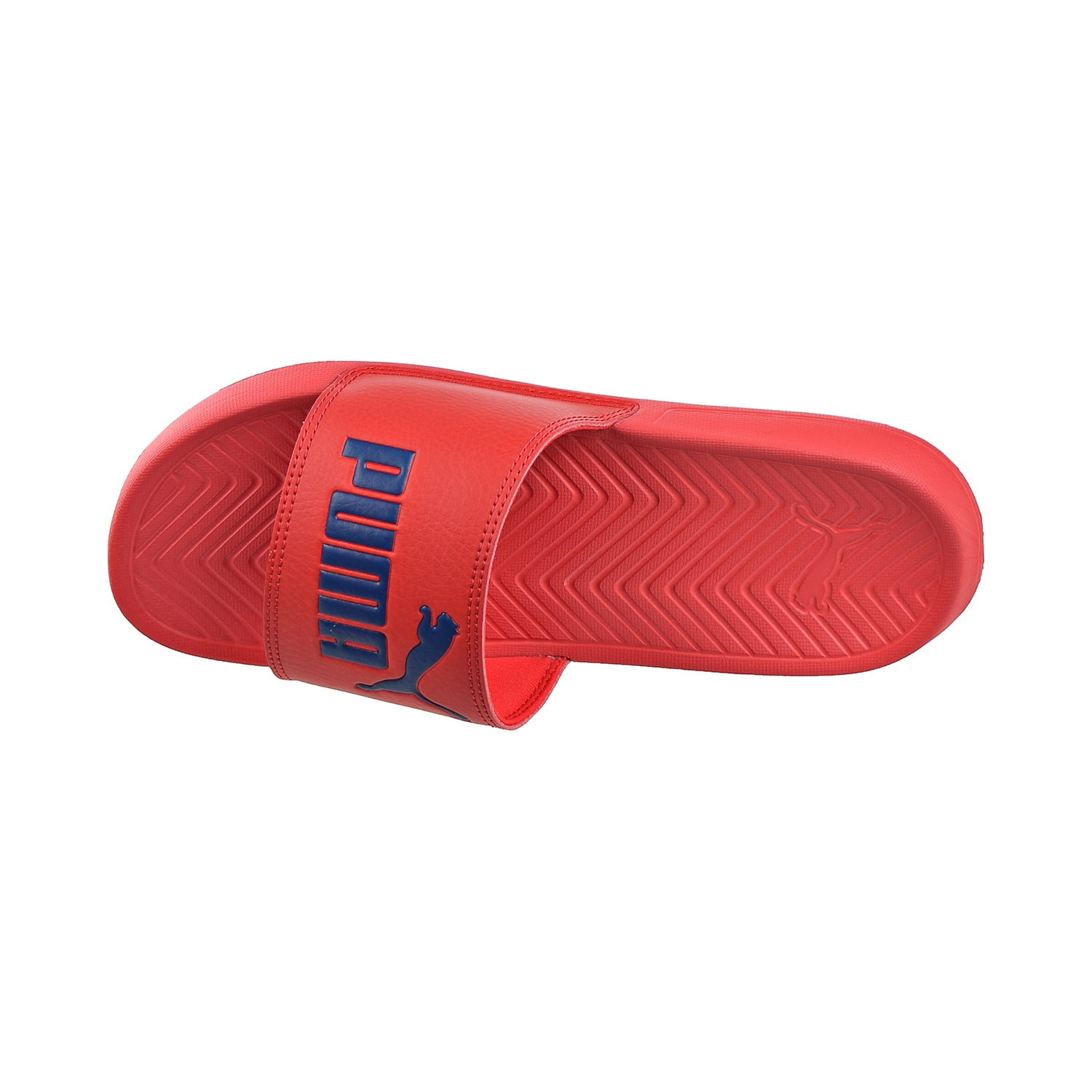 black and red puma slides