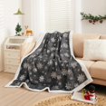 thumbnail image 2 of Christmas Throw Blanket Dark Grey Picnic Blankets for Couch Winter Blankets with Silver Snowflake Printed Soft Microfiber Blanket Travel Outdoor Camping Blanket 50x60 Inches, 2 of 6