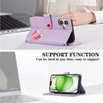 thumbnail image 4 of Compatible with iPhone 16 Wallet Case, with Wrist Strap and Crossbody Strap, Make-up Mirror PU Leather Flip Credit Cell Cover Kickstand for iPhone 16 Girls Women, Purple, 4 of 9