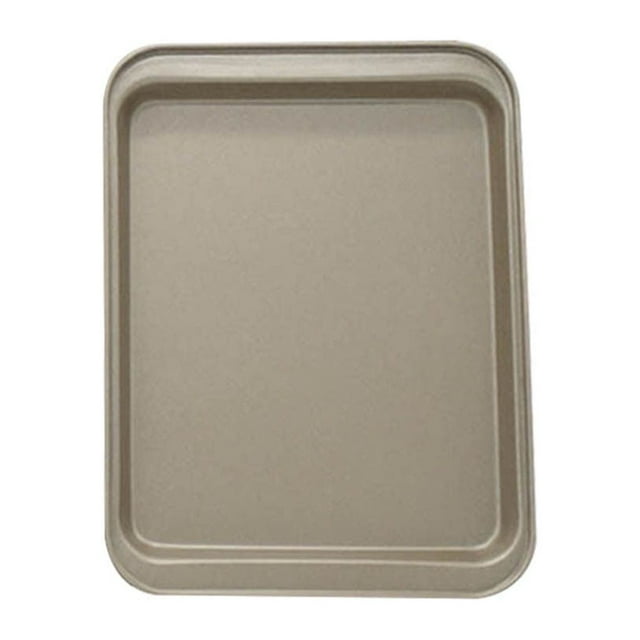 Bandeja rectangular para hornear galletas, bizcochos y pasteles de acero inoxidable con revestimiento antiadherente dorado, 33 x 23 cm