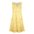 thumbnail image 4 of Vestido Corto para las Mujeres de Verano, la Impresión de la Moda de Bolsillo Botón sin Mangas Cuello en V para Casual Y Diario, 4 of 6