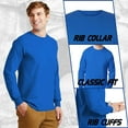 thumbnail image 4 of Wire Delight Men’s Crewneck Long Sleeve Tee, Durable Cotton Classic Fit T-shirts, Royal, M, 4 of 5
