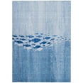 thumbnail image 5 of 8' X 10' Sky Blue And Navy Blue Nautical Washable Indoor Outdoor Area Rug, 5 of 5