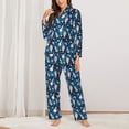 thumbnail image 2 of Lsque Ice blue old man cute winter Pattern Long Sleeve Pajama Set for Women - Soft 2-Piece Sleepwear and Loungewear Set with Pockets, Comfy Nightwear-Medium, 2 of 7