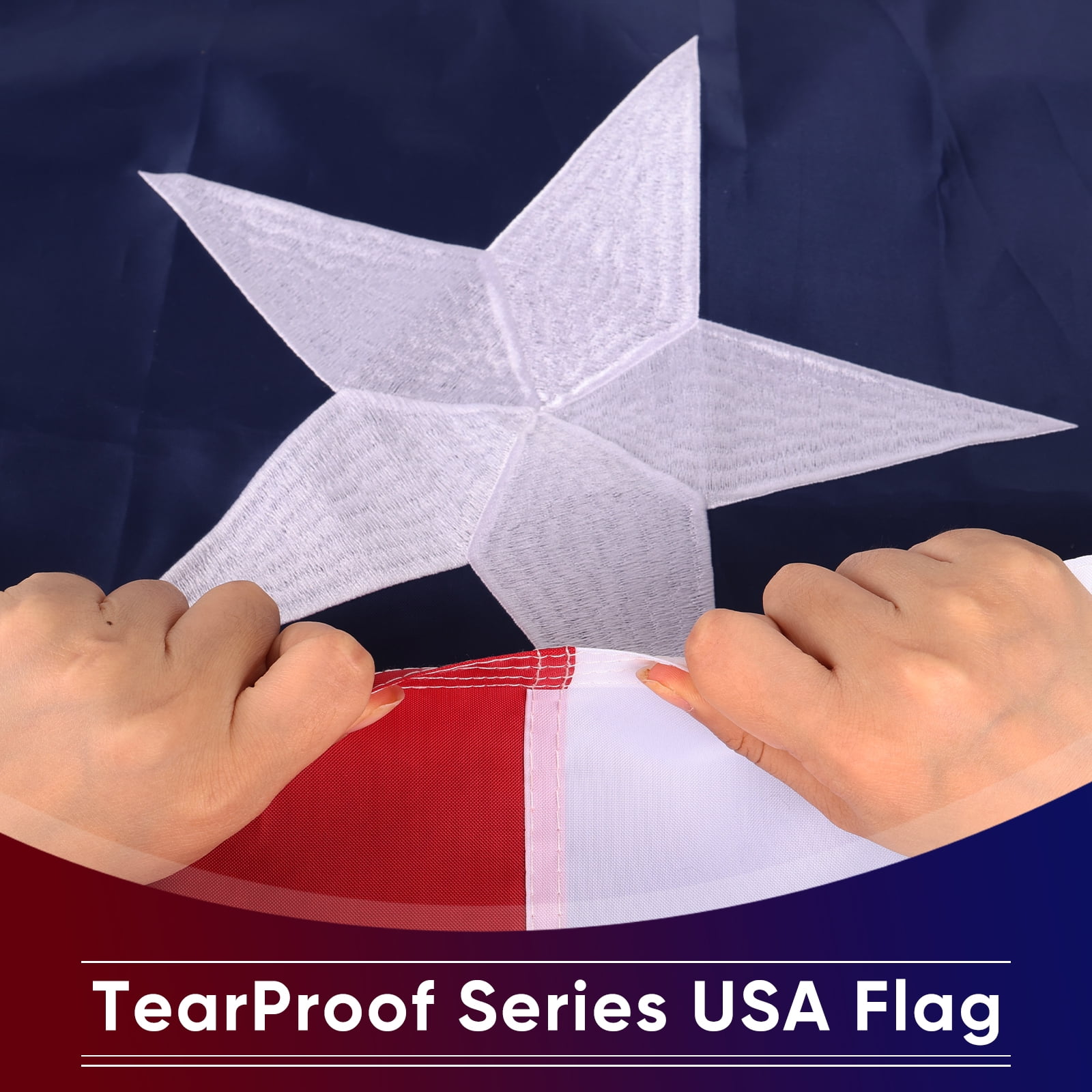 Texas Flag 5x8 ft Outdoor Flag, Embroidered Star Stripes, Heavy Duty, 2 Brass Grommets, All-Weather